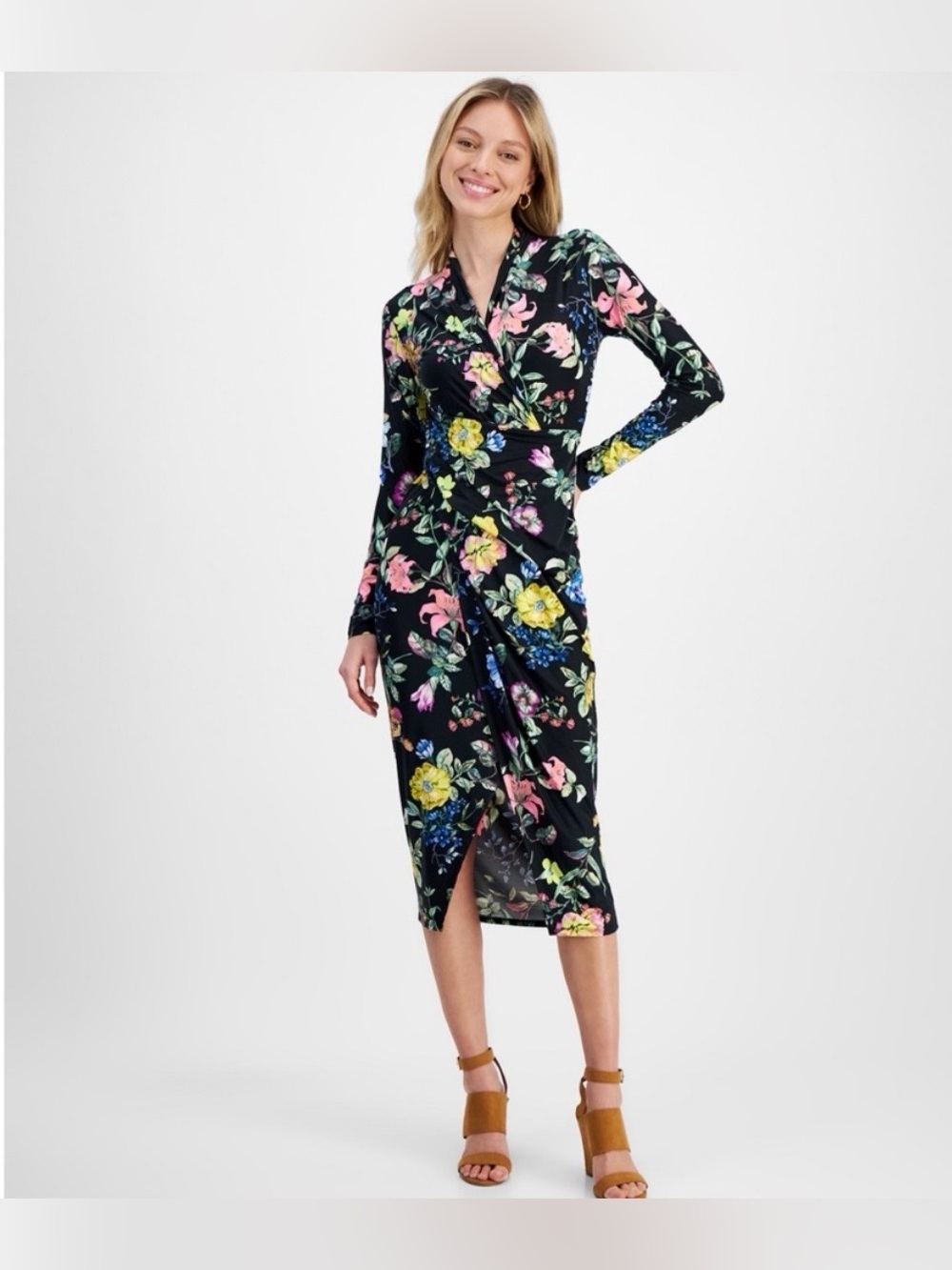 RACHEL Rachel Roy Bret jersey dress, black floral